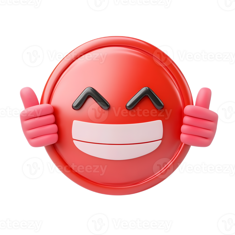 Cheerful Stop Sign Emoji with Thumbs Up Gesture Conveying Positive Reaction and Approval png