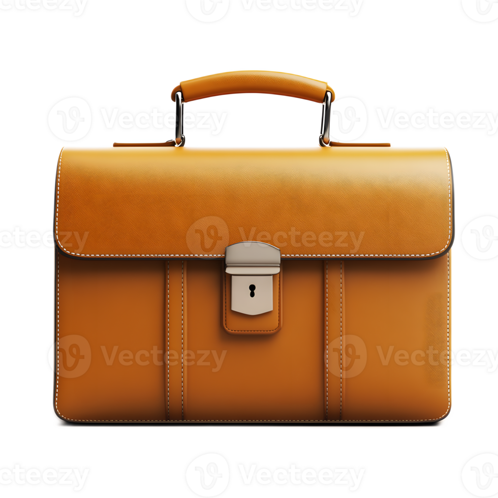 Elegant Leather Briefcase Isolated on Plain White Background png