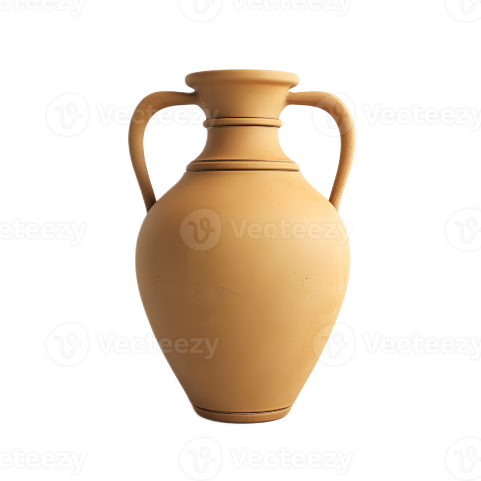 Elegant Ceramic Amphora Vase Isolated on White Background png