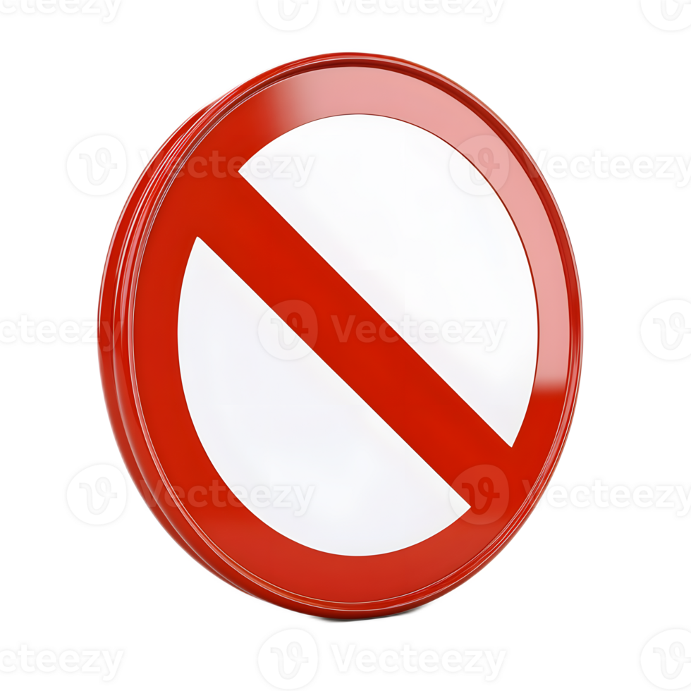 Cute No Entry Sign Prohibited Symbol Isolated on White Background png