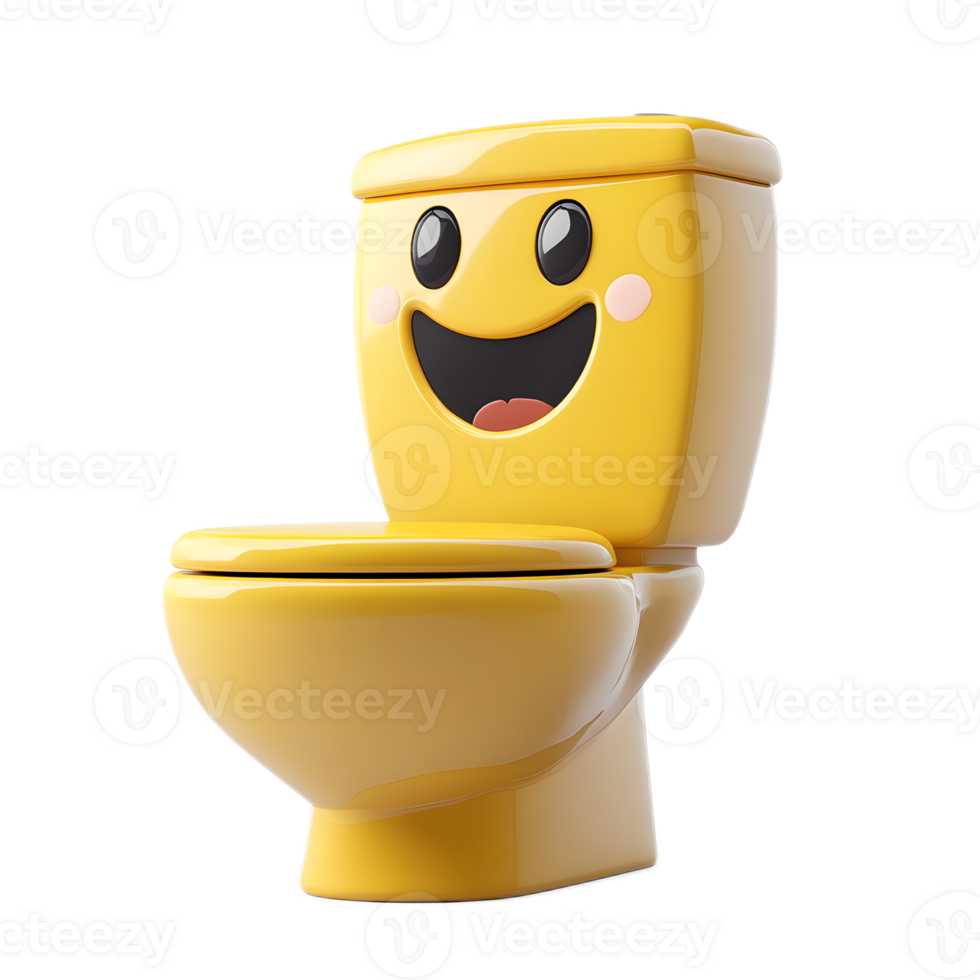 Cheerful Toilet Emoji Figurine on White Background png