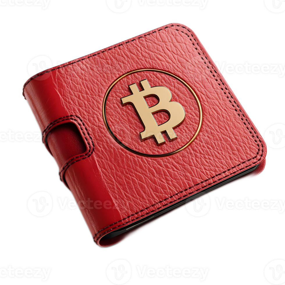 Cryptocurrency Wallet Isolated on White Background 3D Render png