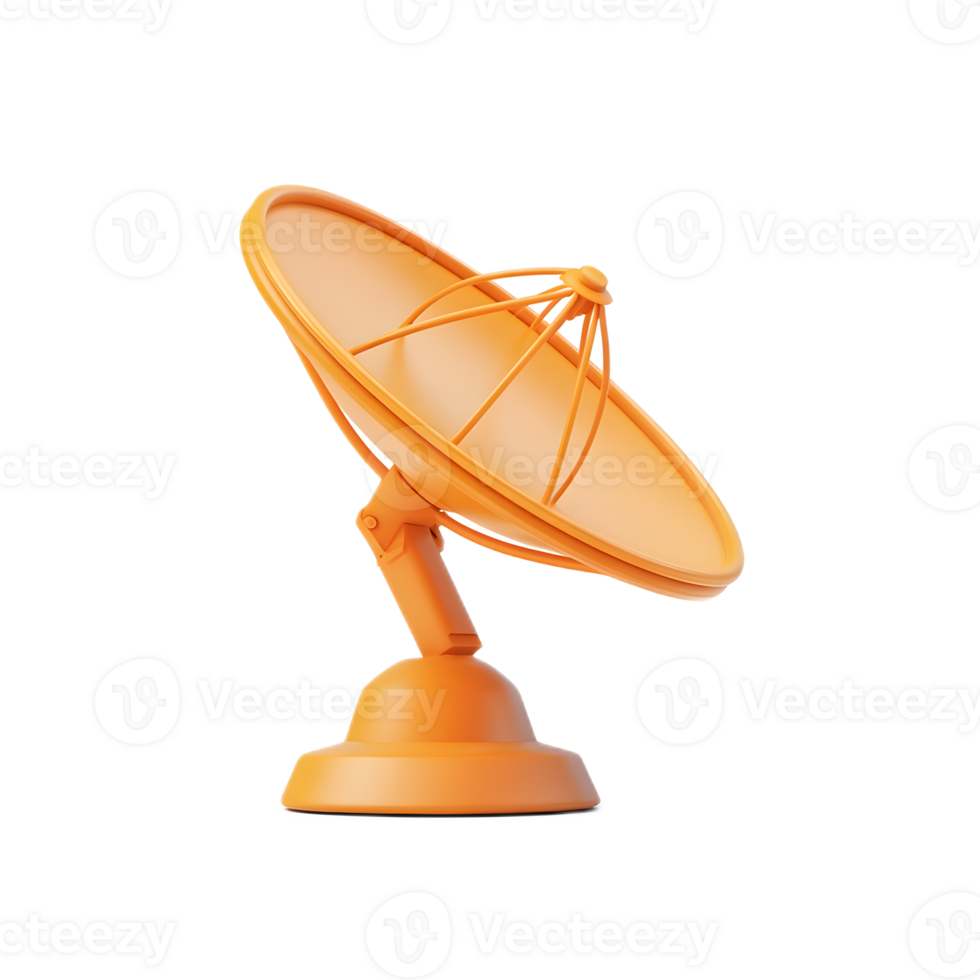Satellite Antenna Emoji 3D Render Isolated on White Background png