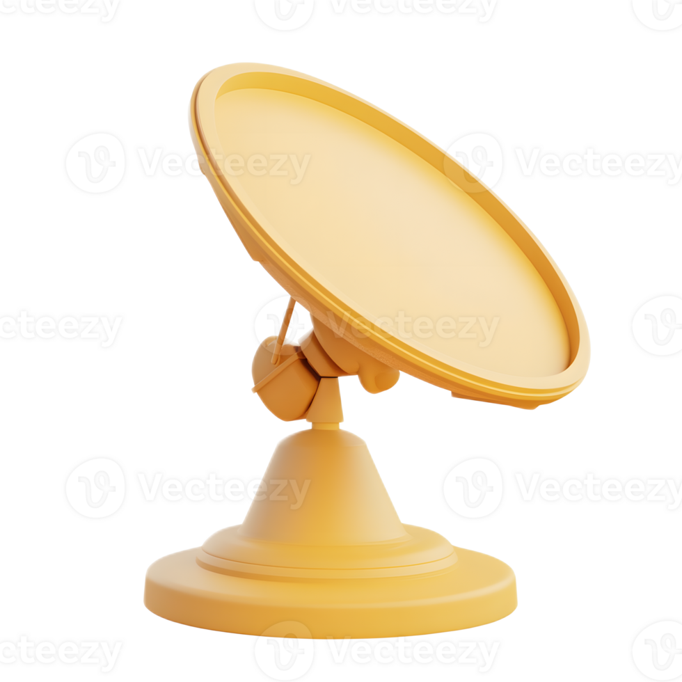 Satellite Antenna Emoji 3D Render on Isolated White Background png