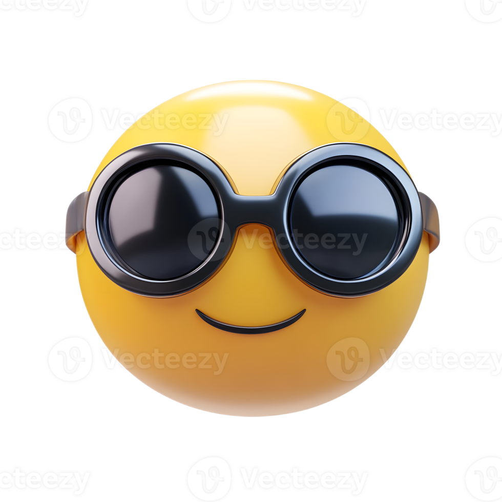 Isolated 3D Render of a Protective Goggles Emoji on White Background png