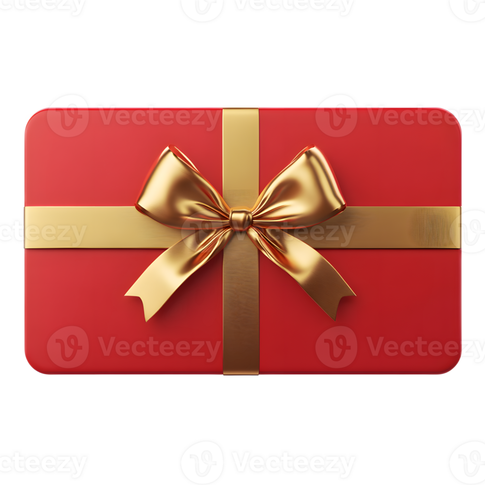 Luxurious Red and Gold Gift Box with Elegant Bow on White Background png