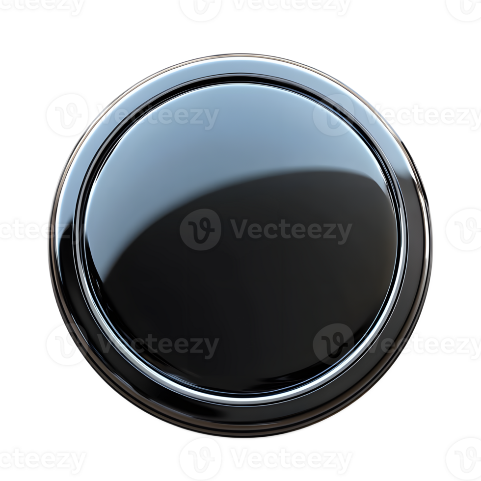 lustroso Preto circular botão para digital interfaces e ui Projeto png