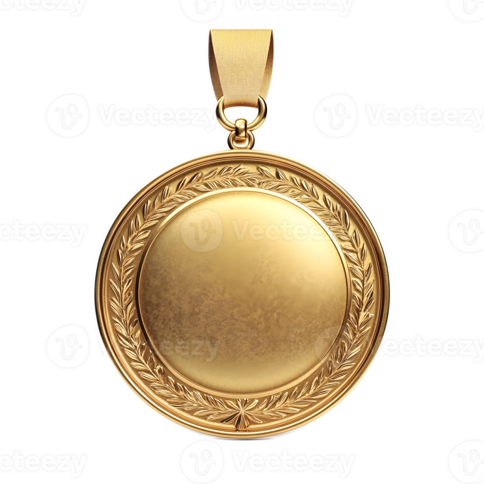 Shimmering Gold Medal Awarded for Exceptional Achievement png