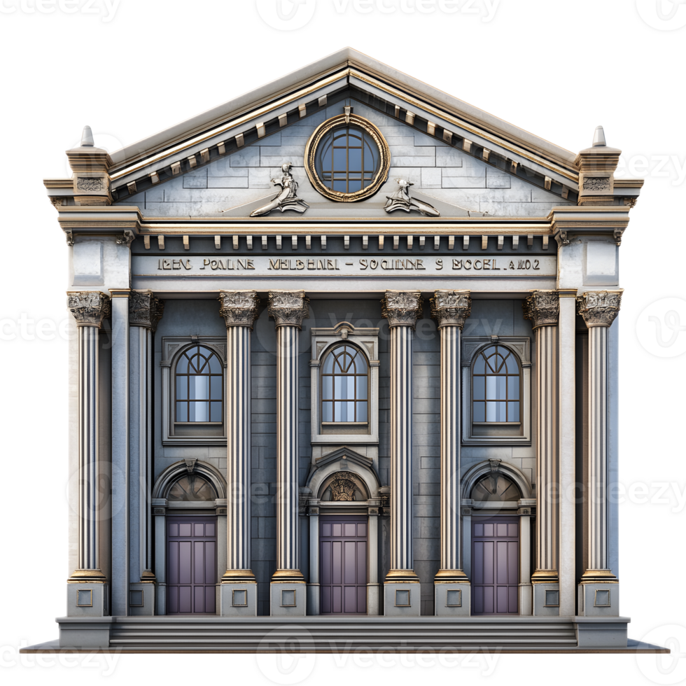 Ornate Classical Exchange Building with Marble Facade and Columns png