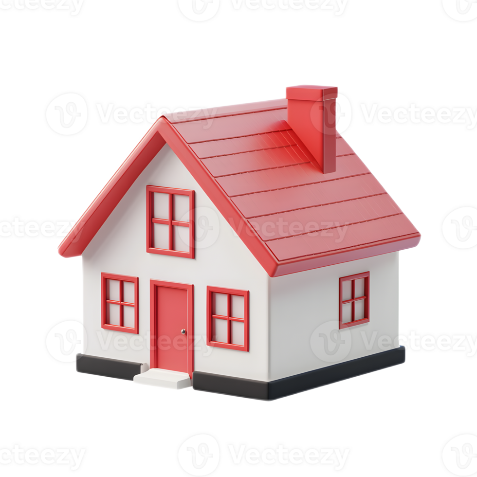 Mortgage Loan Symbol in 3D Render Isolated on White Background Residential Real Estate Property and Finance Concept png