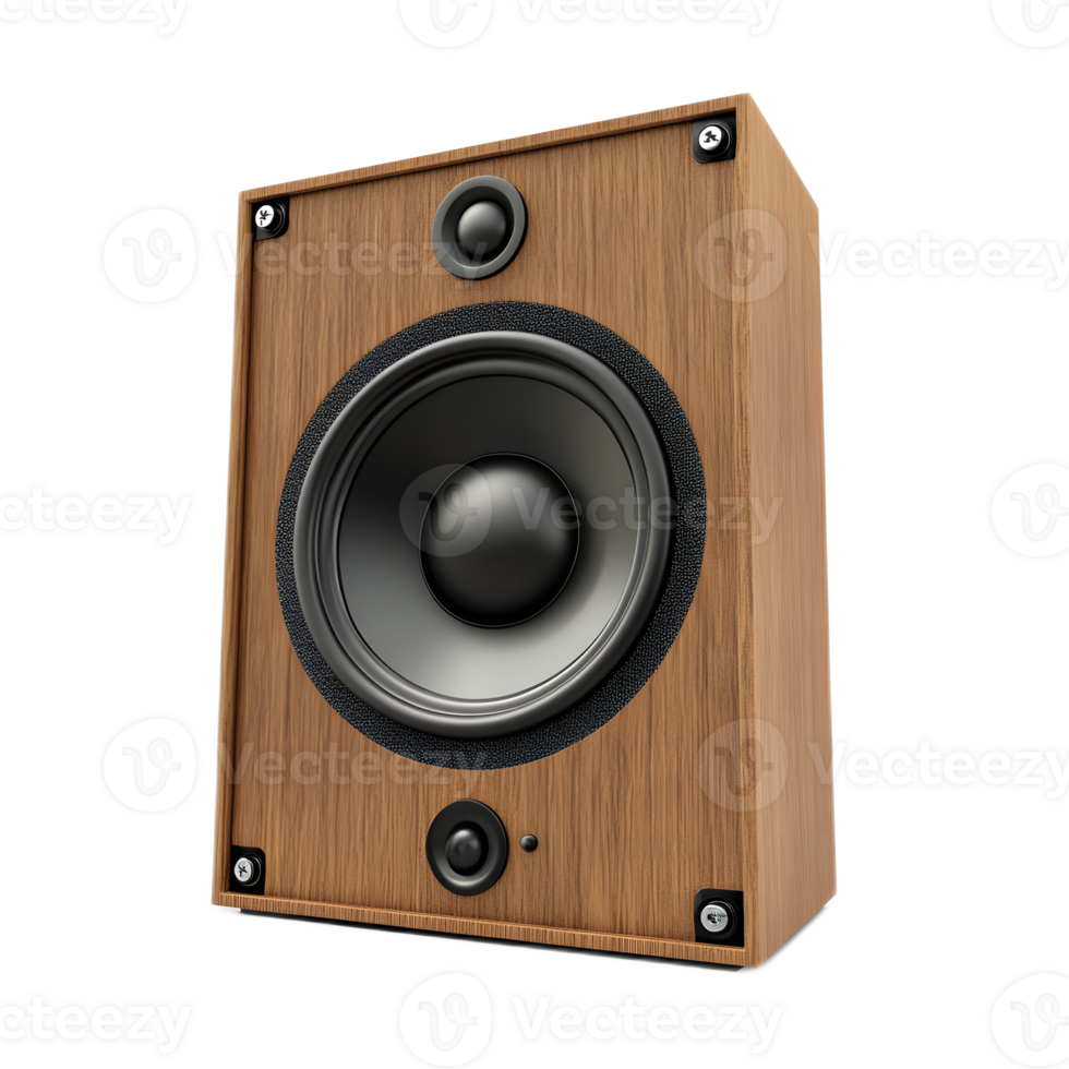 Muted Wooden Speaker Isolated on White Background png