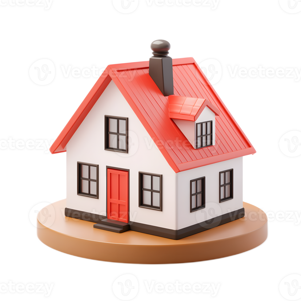 Mortgage Loan Symbol Isolated 3D Rendered House Icon on White Background for Real Estate Finance and Investment Concepts png
