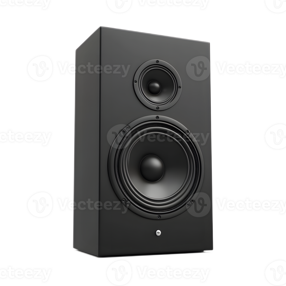 Muted Black 3D Rendered Speaker Isolated on White Background png
