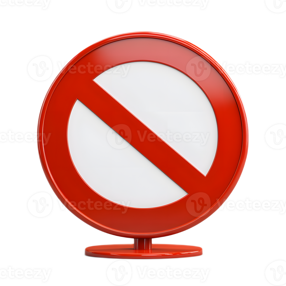 Prohibited 3D Rendered No Entry Sign Isolated on White Background png