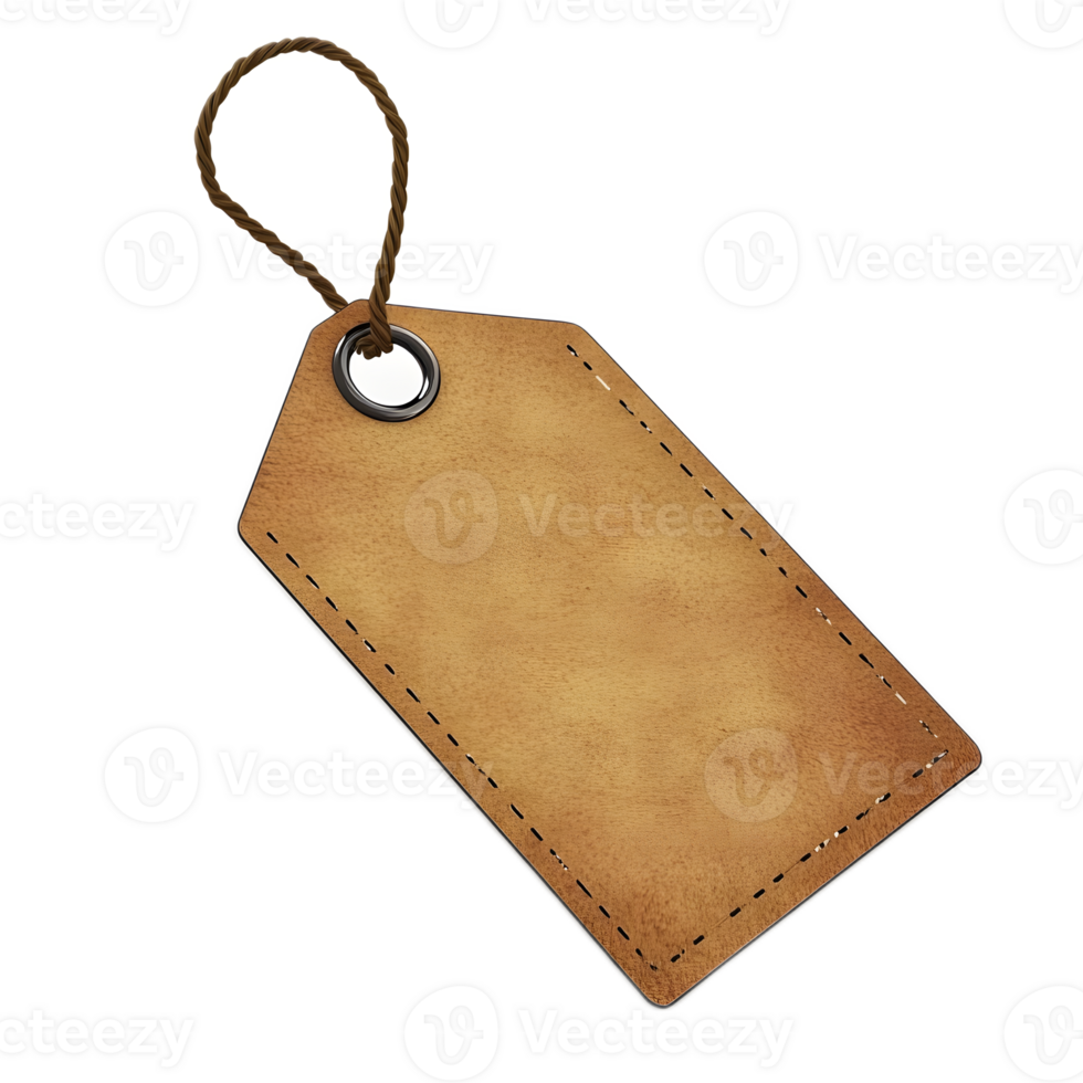 Leather Price Reduction Tag Mockup Isolated on White Background png