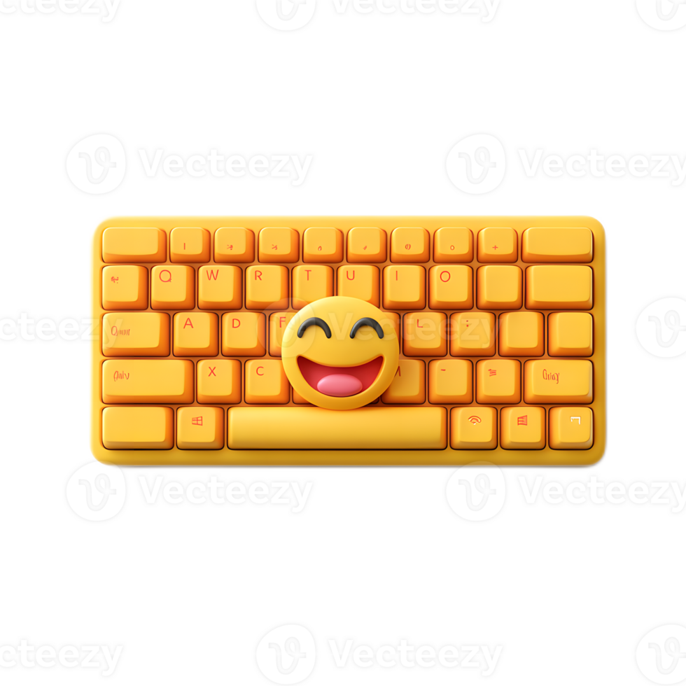 Joyful Keyboard Emoji Icon Isolated on White Background png