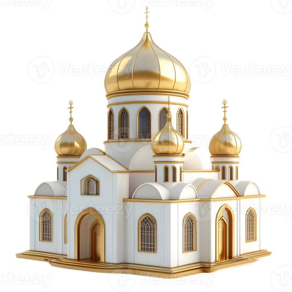 Magnificent Domed Orthodox Cathedral Showcasing Intricate Byzantine Architecture png