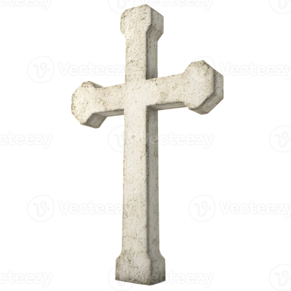 Weathered Stone Cross Religious Symbol of Christian Faith and Belief png