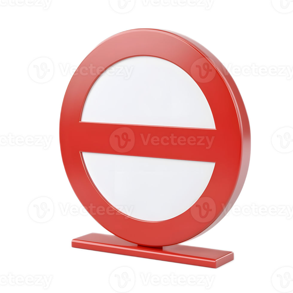 Vivid Red No Entry Sign on Isolated White Background png