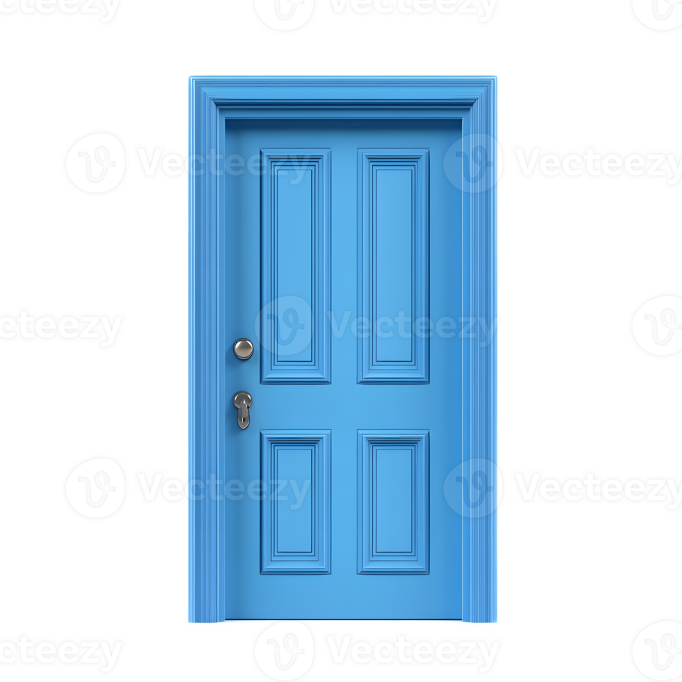 Vibrant Blue Wooden Door Emoji Isolated on White Background png