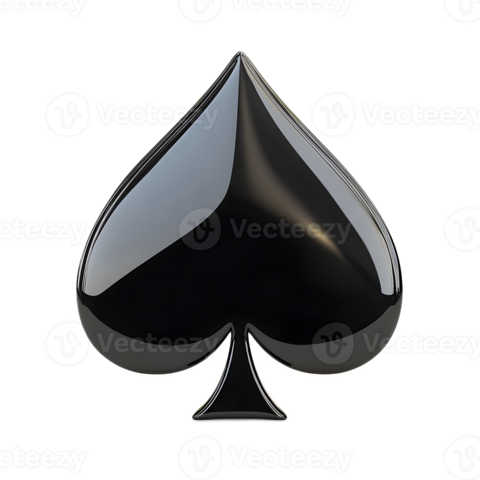 Striking Spade Symbol in Sleek Black Iconography for Card Games and Gambling png