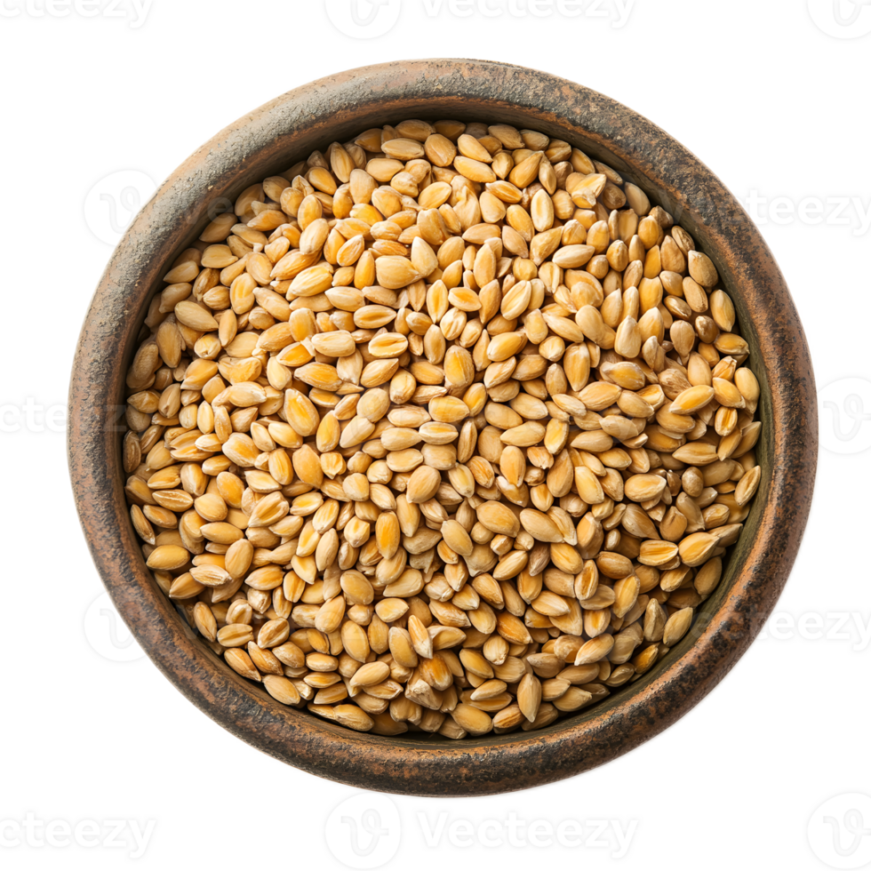 Millet Grains in a Rustic Wooden Bowl with Earthy Tones and Textures png