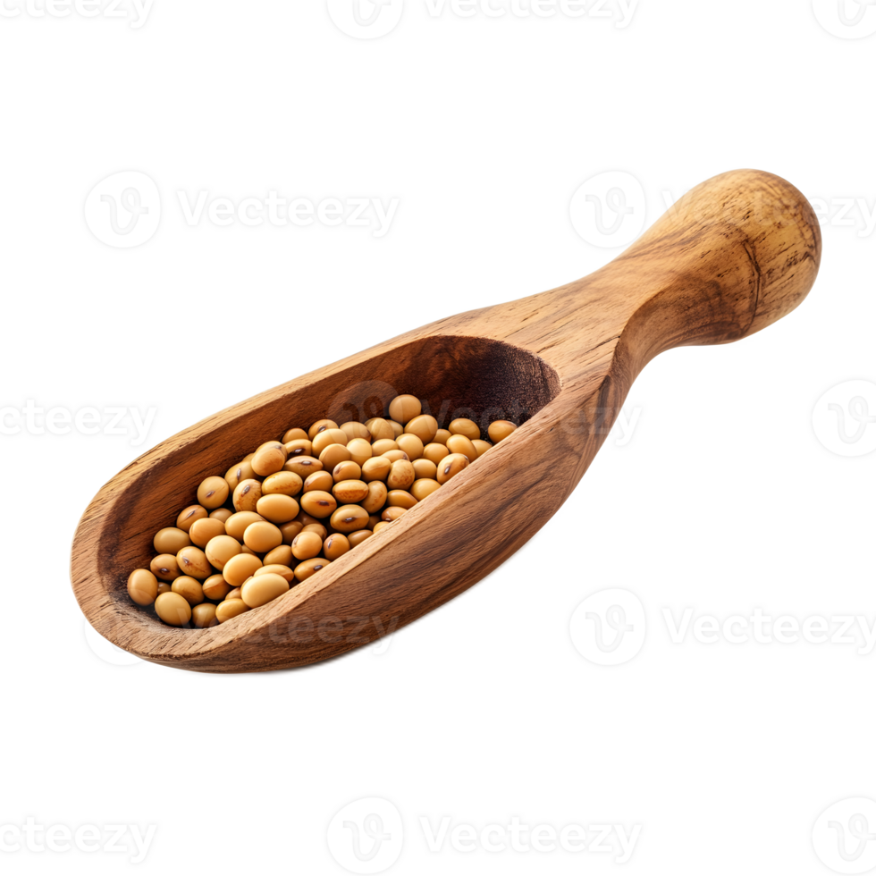 Soybeans in a Wooden Scoop Natural Healthy and Organic Food Ingredient png