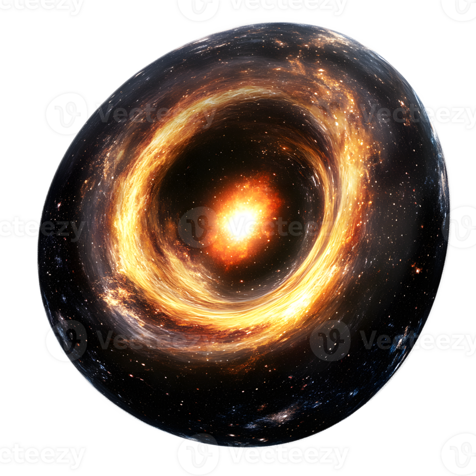 Dramatic Cosmic Vortex of a Mesmerizing Black Hole with Glowing Accretion Disk in the Vast Universe png