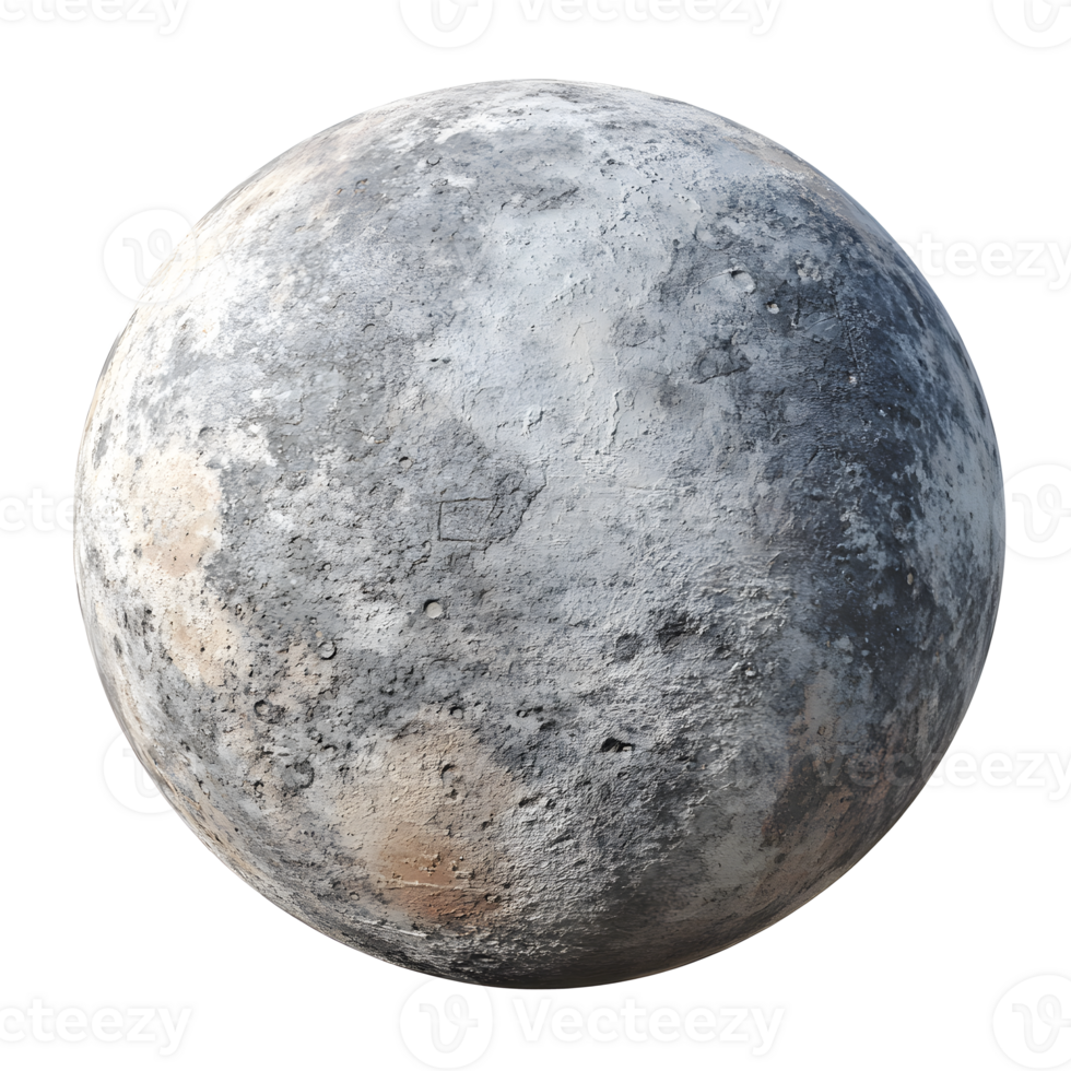 Detailed Visualization of Planet Mercury with Rocky Surface and Craters png