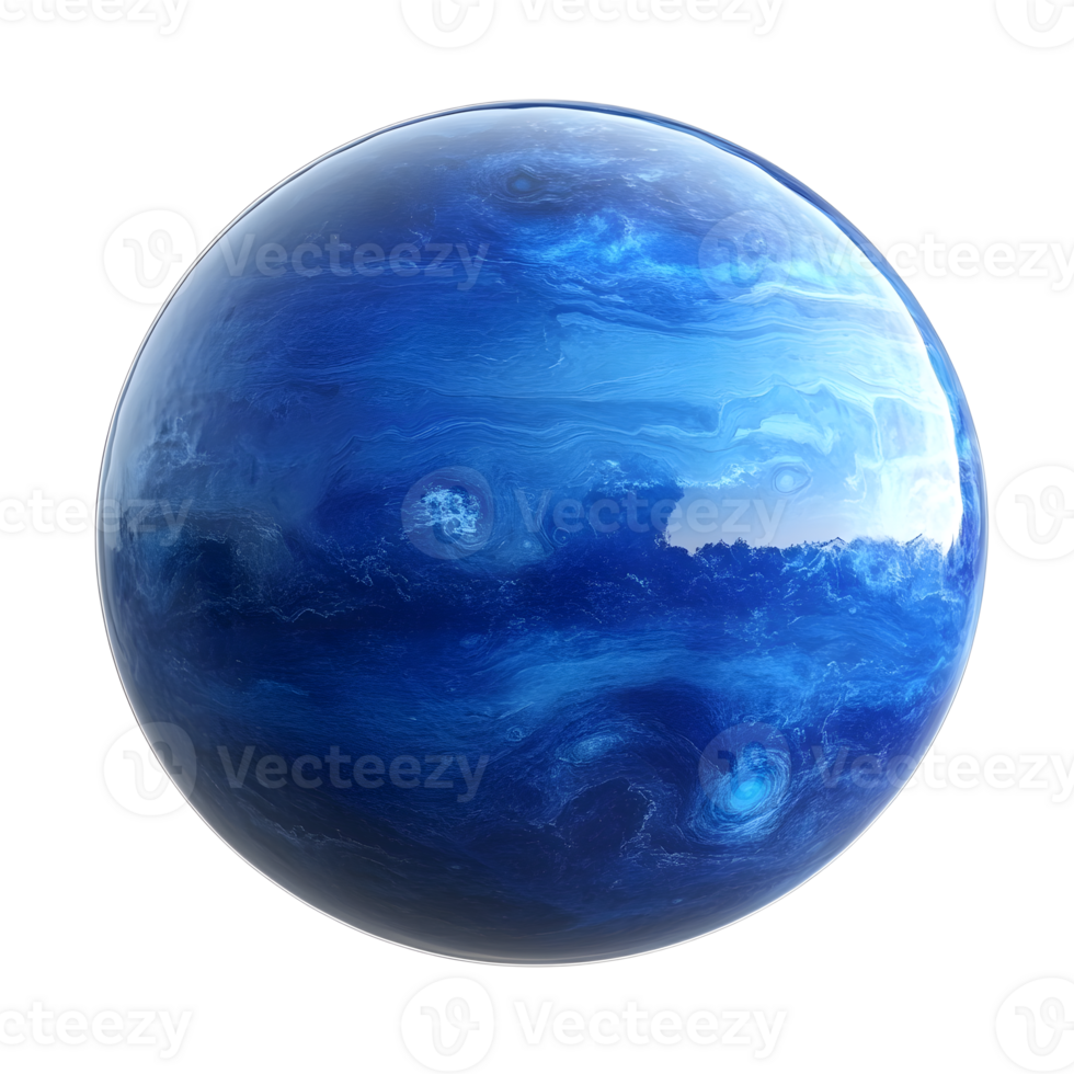 Captivating Deep Blue Neptune Planet Celestial Aquatic Cosmic Landscape Digital Art png