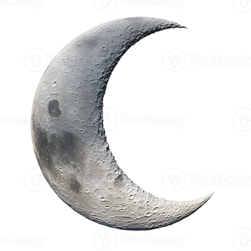 Captivating Crescent Moon Silhouette Against a Tranquil Nightscape png
