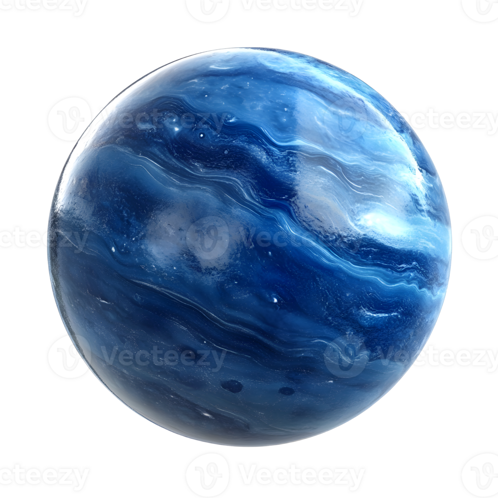 Captivating Cerulean Neptune Alluring Cosmic Orb Showcasing Deep Blue Hues png
