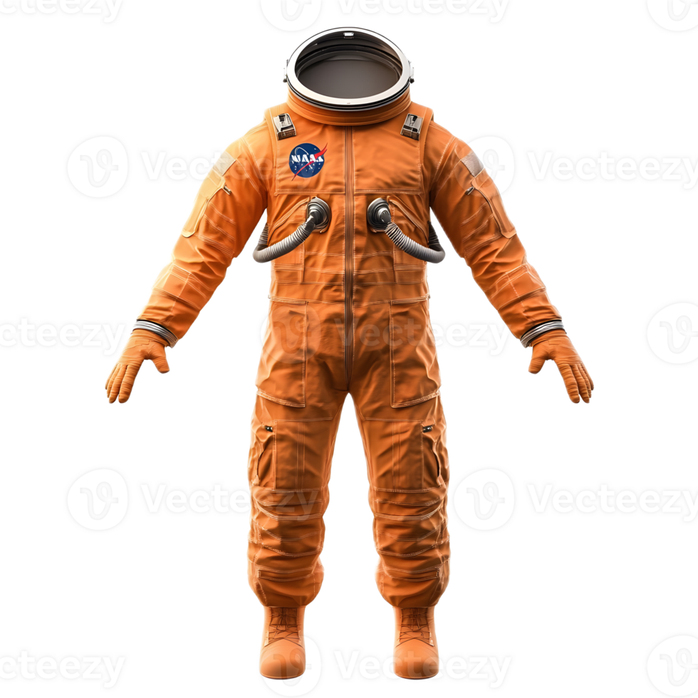 Astronaut in Bright Orange Flight Suit for Space and Adventure png