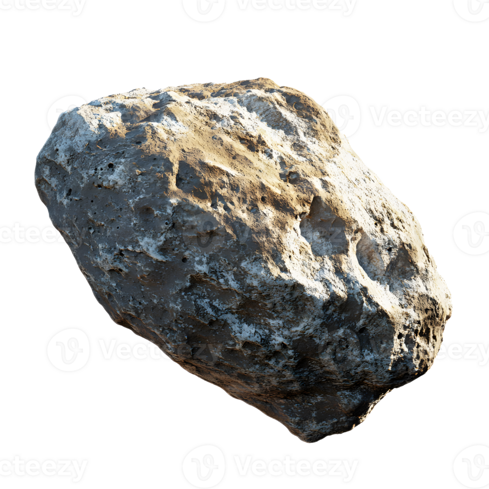 Floating Asteroid in Cosmic Space with Rough Geological Surface png