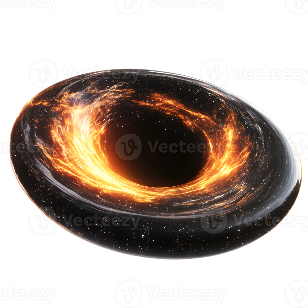 Dramatic Cosmic Vortex of Luminous Accretion Disk Around a Powerful Black Hole in Deep Space png