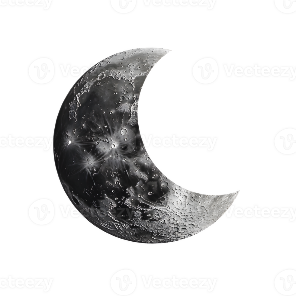 Enchanting Crescent Moon Against the Starry Night Sky png