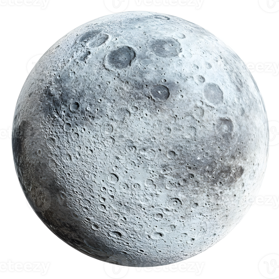 Detailed Lunar Surface of the Full Moon in the Night Sky png