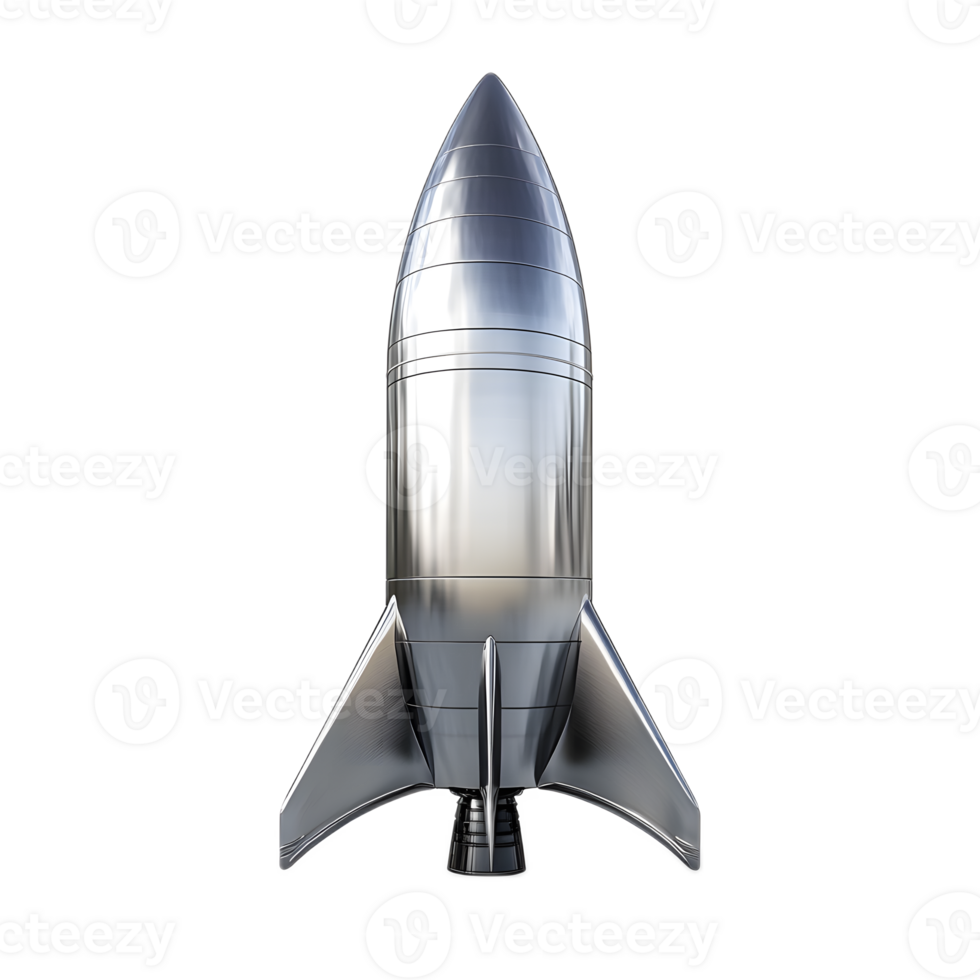Sleek Futuristic Rocket Ship Primed for Interstellar png