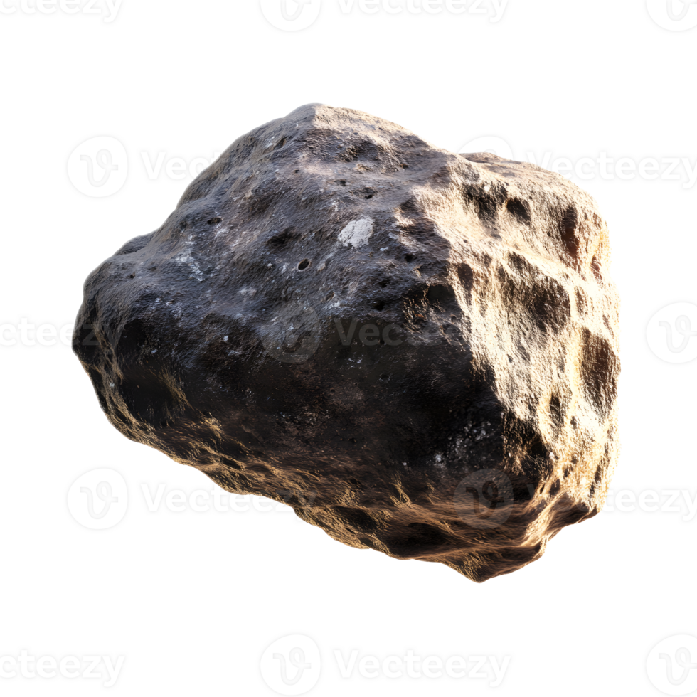 Floating Celestial Rock in Space Weathered Asteroid Hovering in Cosmic Universe png