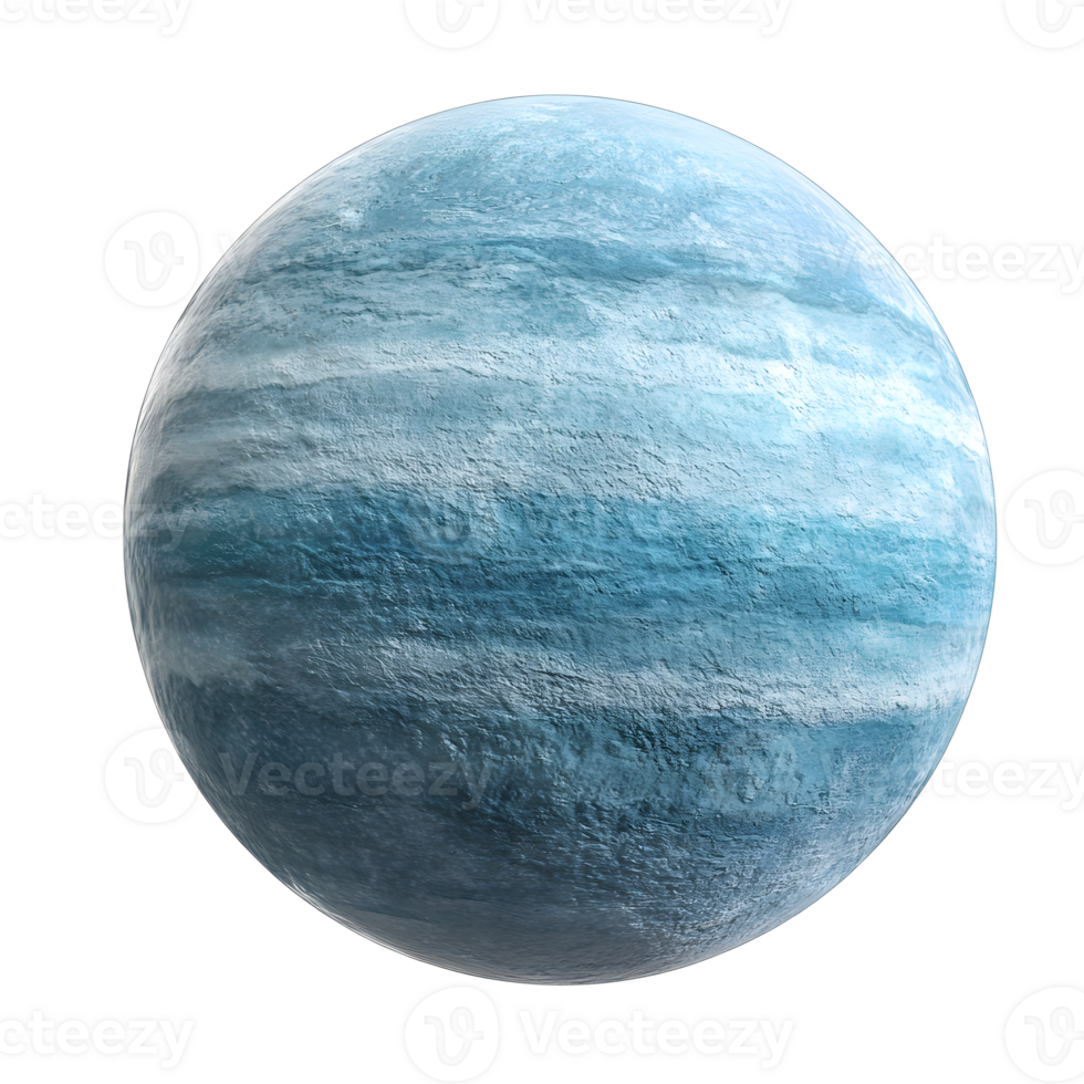 Ethereal Blue Gas Giant Planet with Tilted Axis in the Cosmos png