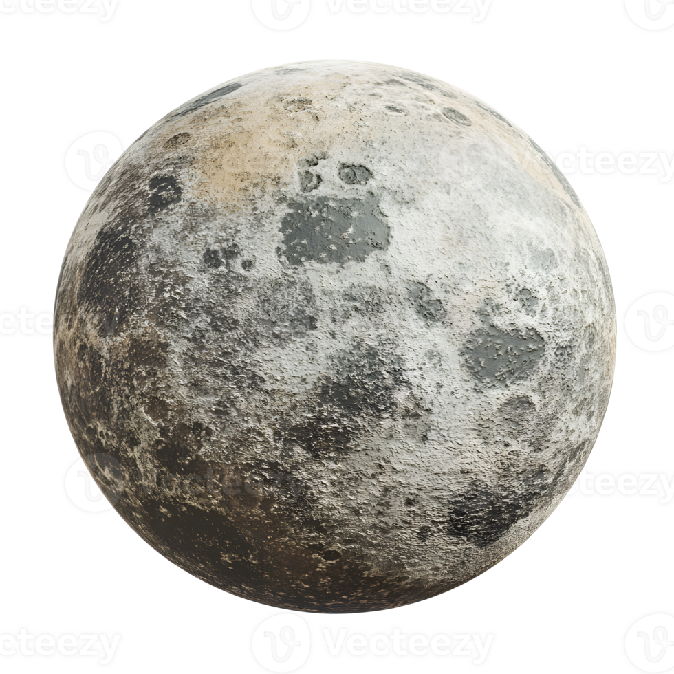Detailed View of Cratered Surface of the Celestial Moon png