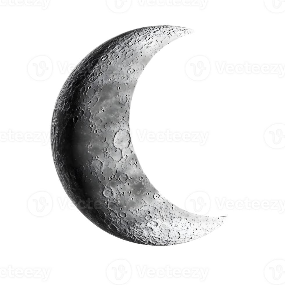 Majestic Crescent Moon Illuminating the Serene Night Sky png