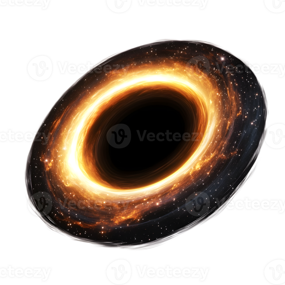 Mesmerizing Cosmic Phenomenon of Supermassive Black Hole with Glowing Accretion Disk in Vast Intergalactic Space png