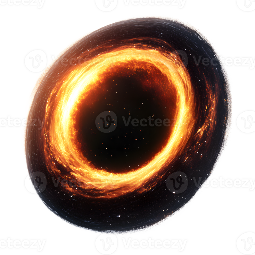 Mesmerizing Black Hole with Swirling Accretion Disk in Deep Space Cosmic Phenomenon png