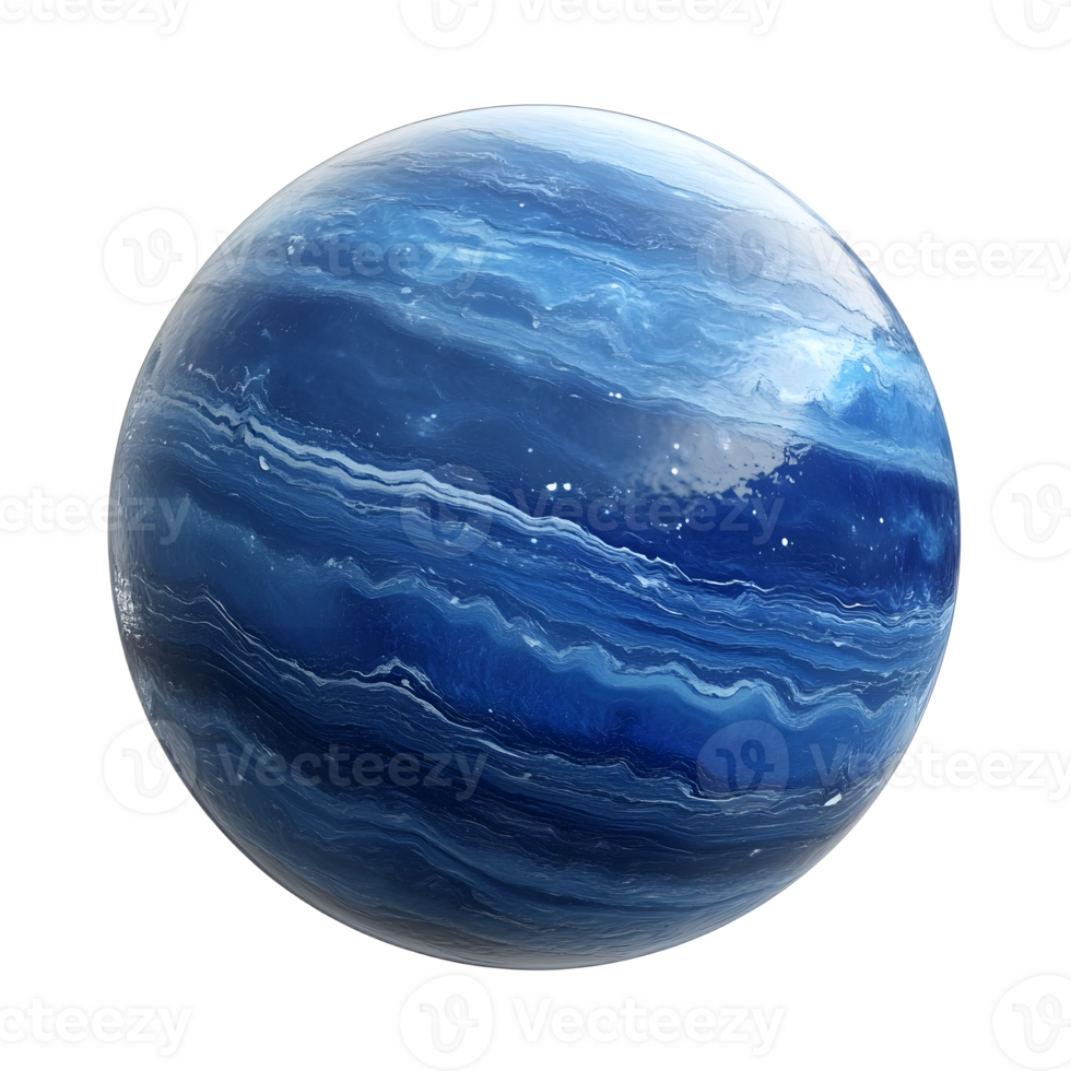 Mesmerizing Celestial Orb with Deep Blue Hues and Captivating Swirls in the Vast Cosmos png