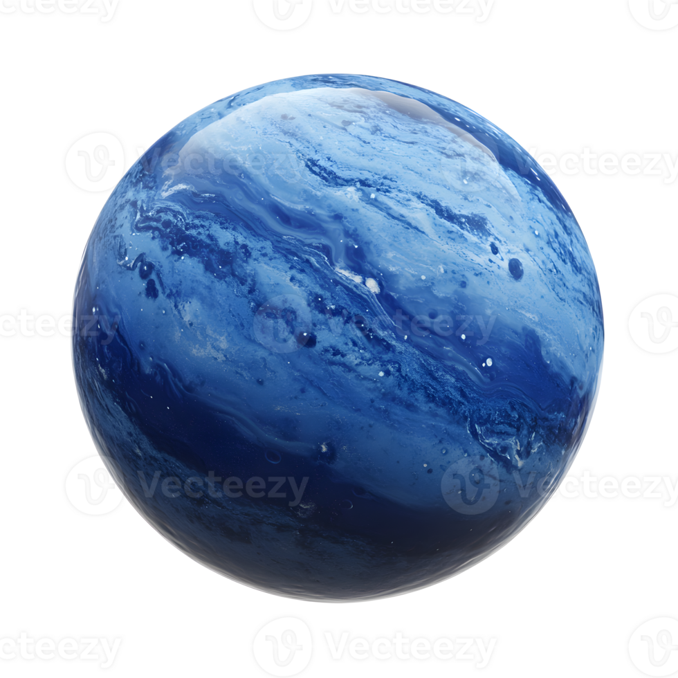Majestic Neptune Sphere with Deep Blue Hues and Ethereal Atmosphere png