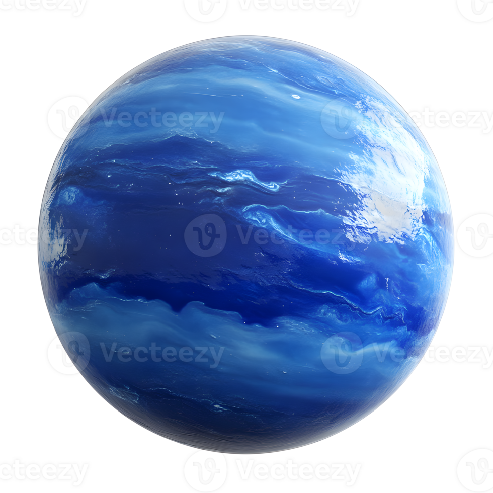 Mesmerizing Deep Blue Planetary Orb Showcasing Cosmic Beauty and Fluid Serenity png