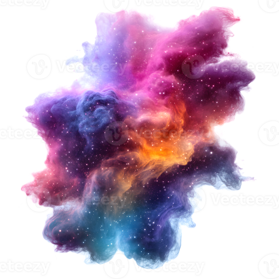 Mesmerizing Supernova Explosion in Vibrant Cosmic Hues Illuminating the Starry Night Sky png