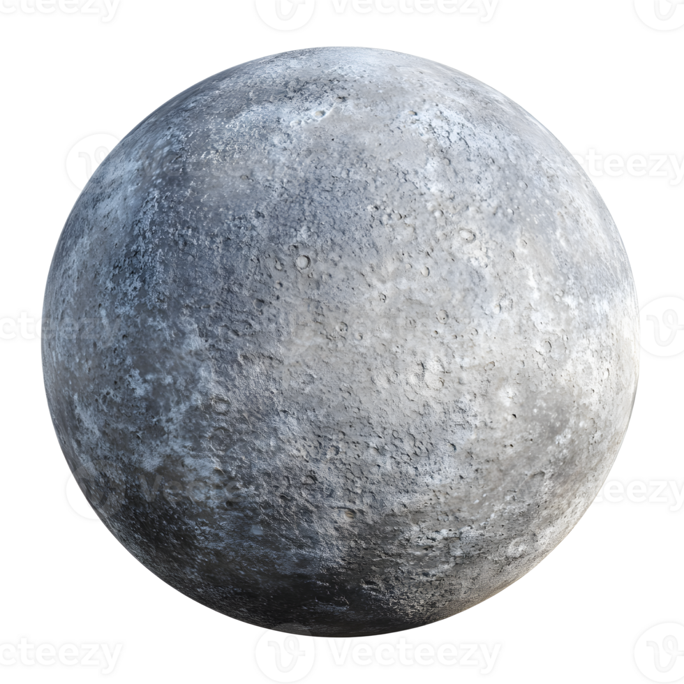 Monochrome Spherical Celestial Body with Rugged Surface png