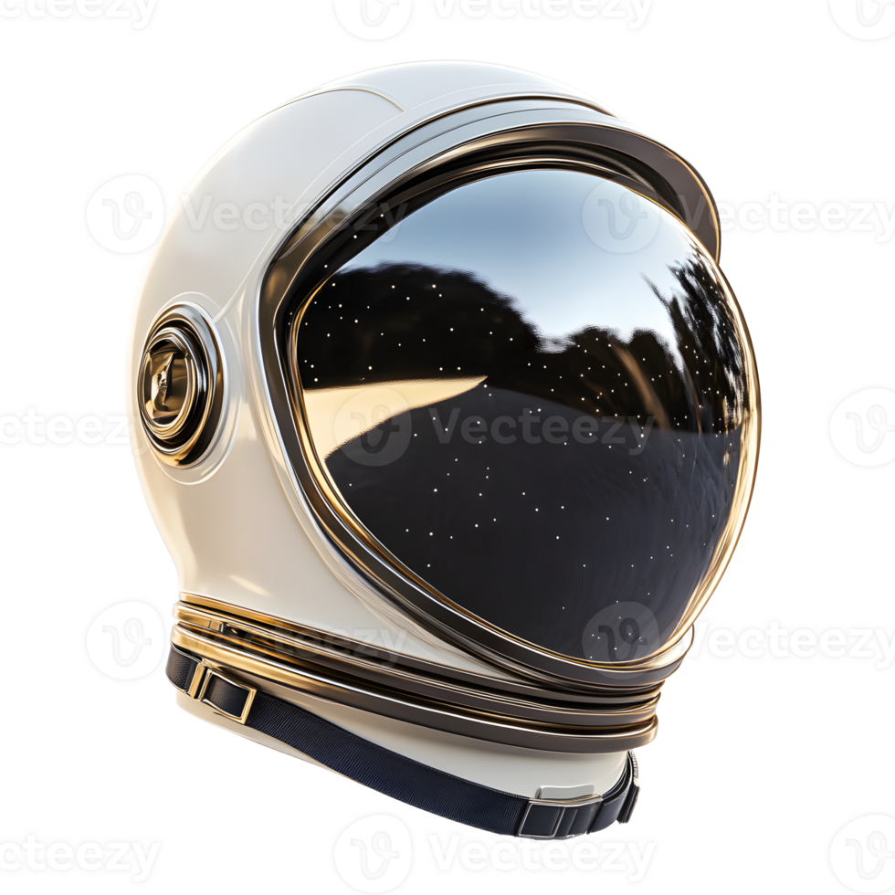 Shiny Astronaut Helmet Reflecting The Night Sky Galaxy png
